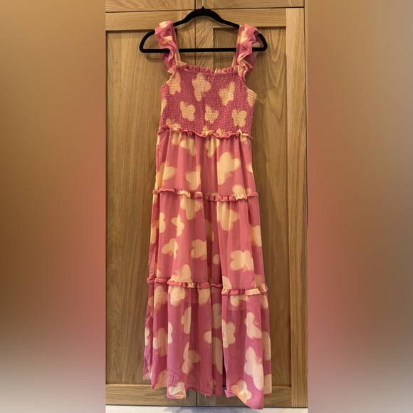 Pink Floral Ruffle Dress - Picture 2 of 2
